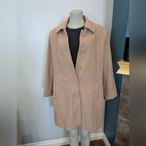 Pea Coat Overcoat Single Breasted Coat Dress Coat with Pockets Camel, Women's 1x